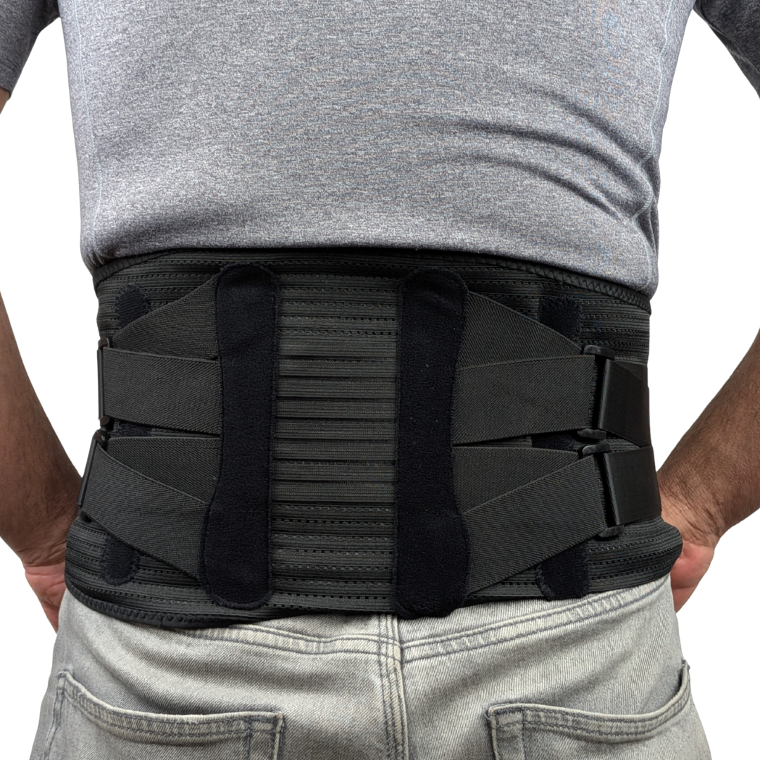 Justerbart ryggstöd för stöd smärtlindring i ländryggen