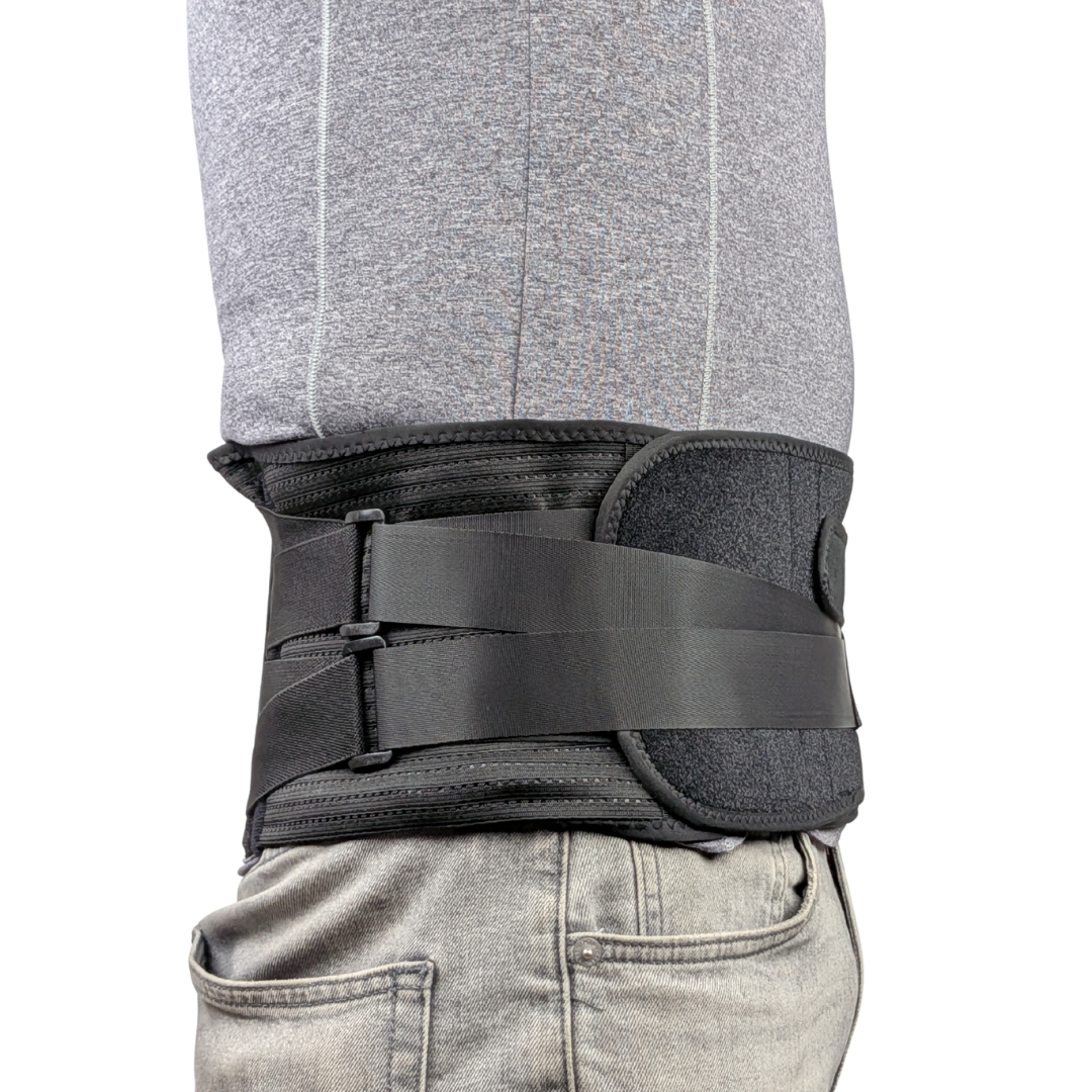 Ryggstöd med andningsbart material för hållningskorrigering